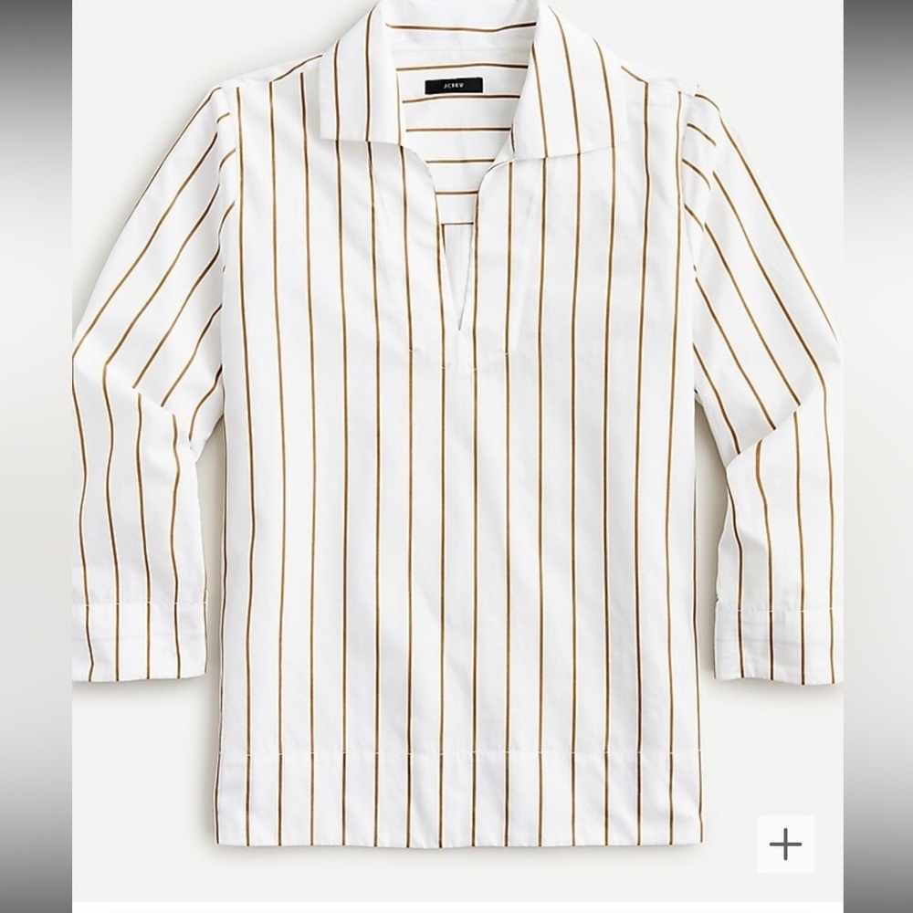 J.Crew NWOT collared cotton Poplin popover blouse szL